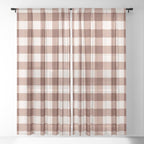 Coffee Brown & Cream Gingham Pattern Window Curtain Gallery Image 21