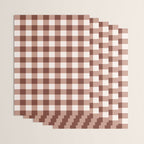 Coffee Brown & Cream Gingham Pattern Wrapping Paper Gallery Image 3