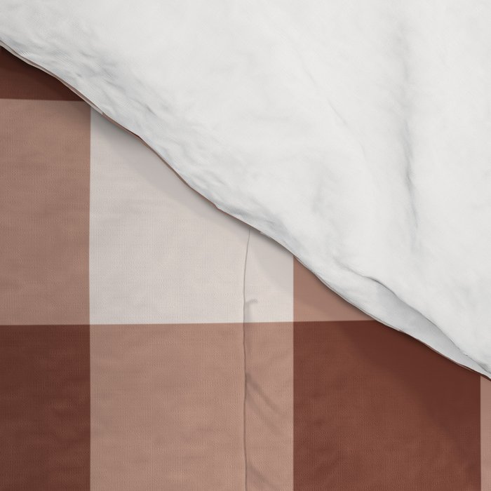 Coffee Brown & Cream Gingham Pattern Comforter Gallery Image 4