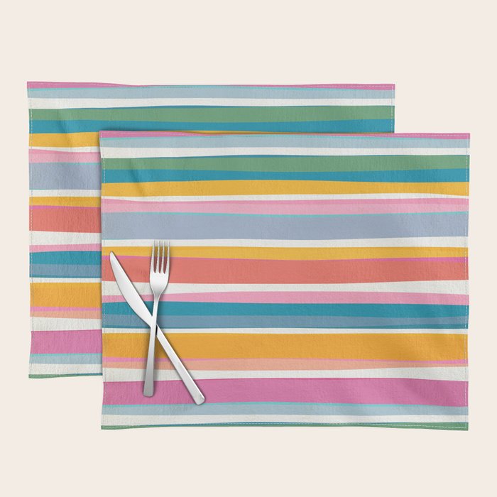 Beach Dreams Stripe Line Art Placemat Gallery Image 1