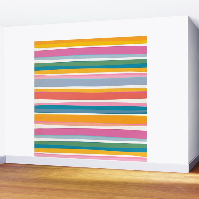Beach Dreams Stripe Line Art Wall Mural Gallery Image 2