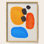 Minimalist Modern Mid Century Colorful Abstract Shapes Primary Colors Yellow Orange Blue Bubbles Serving Tray Gallery Image 1