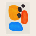 Minimalist Modern Mid Century Colorful Abstract Shapes Primary Colors Yellow Orange Blue Bubbles Poster Gallery Image 4
