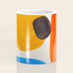 Minimalist Modern Mid Century Colorful Abstract Shapes Primary Colors Yellow Orange Blue Bubbles Coffee Mug Gallery Image 4