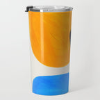 Minimalist Modern Mid Century Colorful Abstract Shapes Primary Colors Yellow Orange Blue Bubbles Travel Mug Gallery Image 3