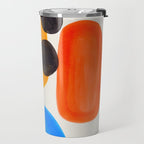 Minimalist Modern Mid Century Colorful Abstract Shapes Primary Colors Yellow Orange Blue Bubbles Travel Mug Gallery Image 2