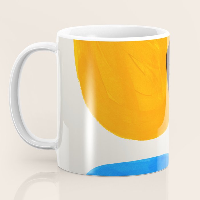 Minimalist Modern Mid Century Colorful Abstract Shapes Primary Colors Yellow Orange Blue Bubbles Coffee Mug Gallery Image 3