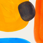 Minimalist Modern Mid Century Colorful Abstract Shapes Primary Colors Yellow Orange Blue Bubbles Coffee Mug Gallery Image 2