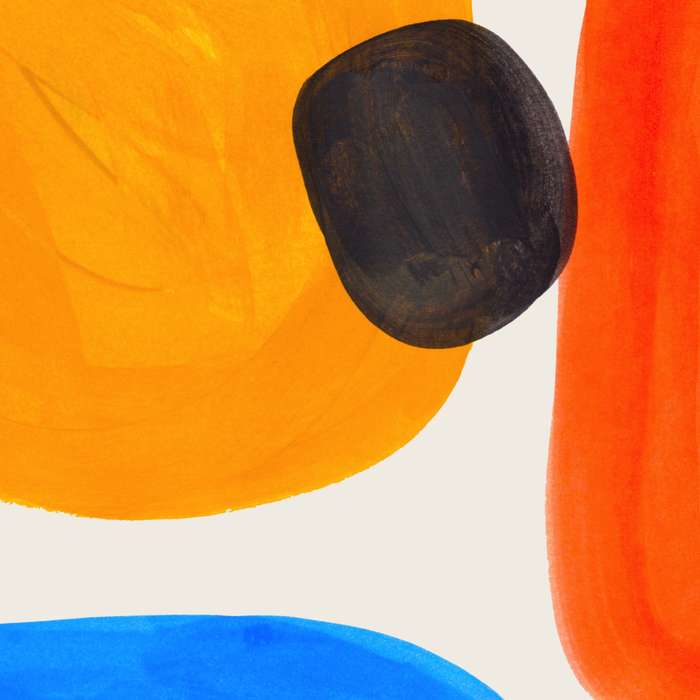 Minimalist Modern Mid Century Colorful Abstract Shapes Primary Colors Yellow Orange Blue Bubbles Coffee Mug Gallery Image 2