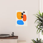 Minimalist Modern Mid Century Colorful Abstract Shapes Primary Colors Yellow Orange Blue Bubbles Poster Gallery Image 2