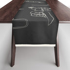 Minimal Snowboarders Line Art 1 Table Runner Gallery Image 1
