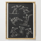 Minimal Snowboarders Line Art 1 Serving Tray Gallery Image 1