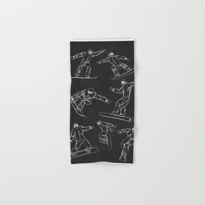 Minimal Snowboarders Line Art 1 Bath Towel Gallery Image 1