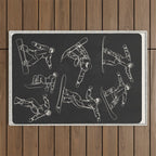 Minimal Snowboarders Line Art 1 Outdoor Rug Gallery Image 1