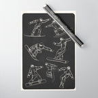 Minimal Snowboarders Line Art 1 Wrapping Paper Gallery Image 1