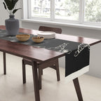 Minimal Snowboarders Line Art 1 Table Runner Gallery Image 2