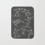 Minimal Snowboarders Line Art 1 Bath Mat Gallery Image 1