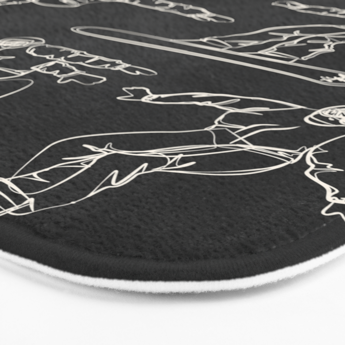 Minimal Snowboarders Line Art 1 Bath Mat Gallery Image 3