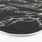 Minimal Snowboarders Line Art 1 Bath Mat Gallery Image 3