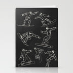 Minimal Snowboarders Line Art 1 Stationery Card Gallery Image 2
