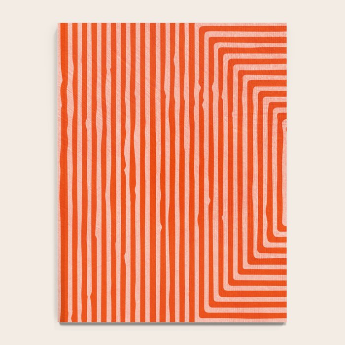 Orange Geometric Drawing Digital Linocut Notebook Gallery Image 4