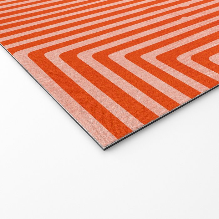 Orange Geometric Drawing Digital Linocut Welcome Mat Gallery Image 2