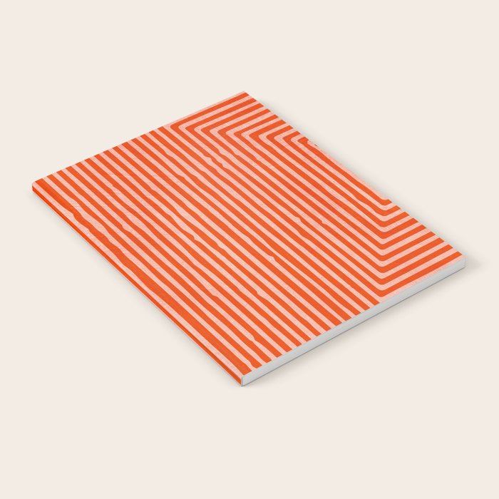 Orange Geometric Drawing Digital Linocut Notebook Gallery Image 2