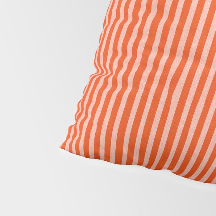 Orange Geometric Drawing Digital Linocut Pillow Sham Gallery Image 4