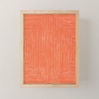 Orange Geometric Drawing Digital Linocut Mini Art Print Gallery Image 1