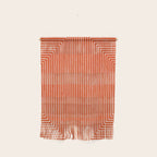 Orange Geometric Drawing Digital Linocut Wall Hanging Gallery Image 1