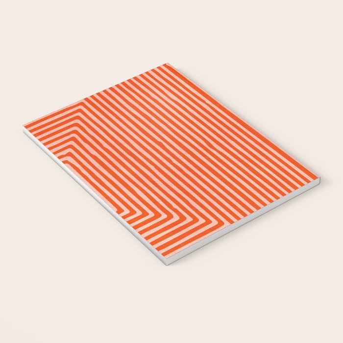 Orange Geometric Drawing Digital Linocut Notebook Gallery Image 3