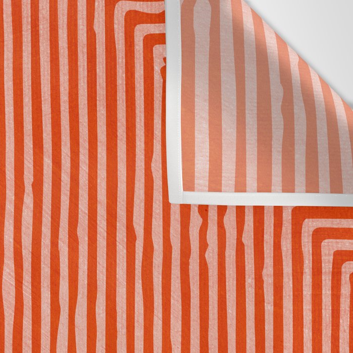Orange Geometric Drawing Digital Linocut Wall Tapestry Gallery Image 3