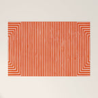 Orange Geometric Drawing Digital Linocut Welcome Mat Gallery Image 1