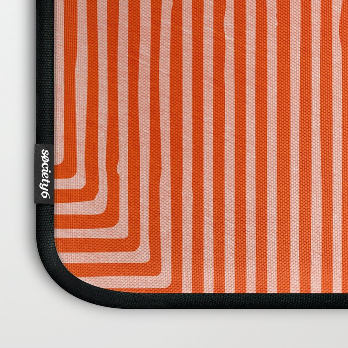 Orange Geometric Drawing Digital Linocut Laptop Sleeve Gallery Image 3