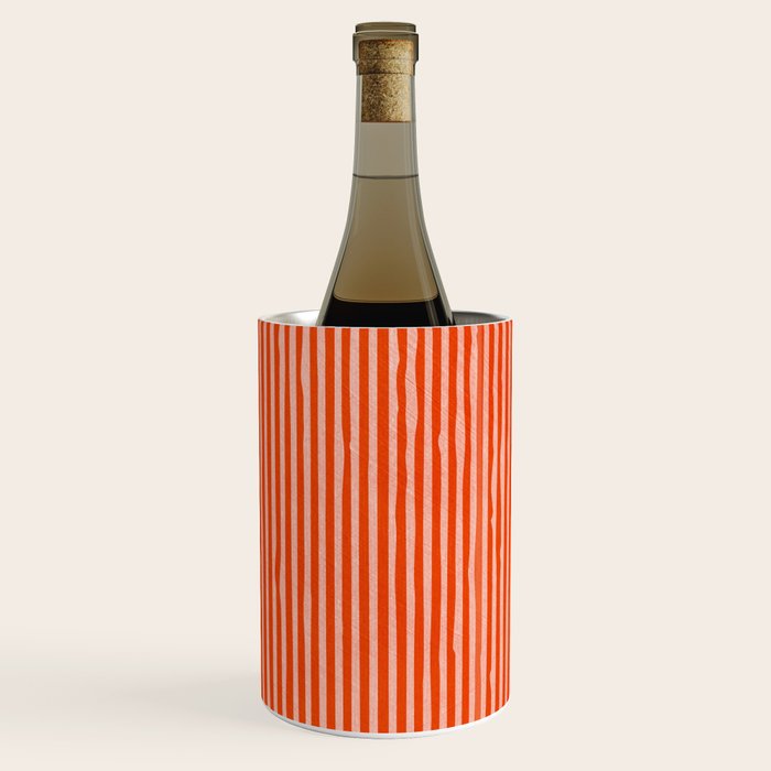 Orange Geometric Drawing Digital Linocut Wine Chiller Gallery Image 1