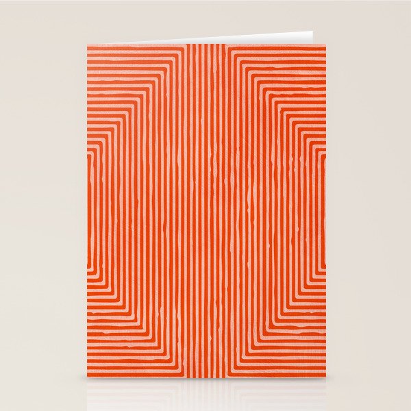 Orange Geometric Drawing Digital Linocut Stationery Card Gallery Image 2