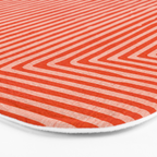 Orange Geometric Drawing Digital Linocut Bath Mat Gallery Image 3