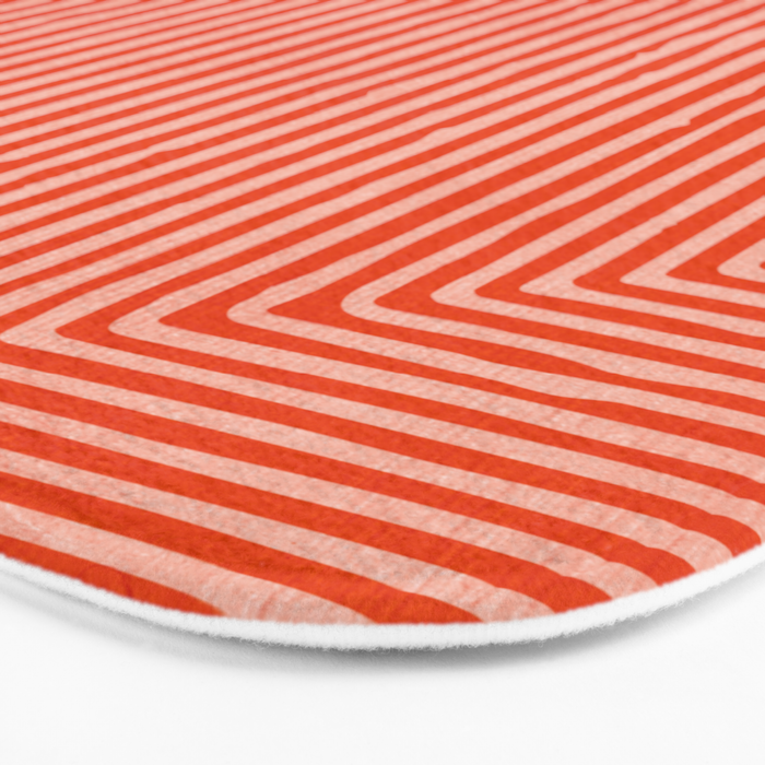 Orange Geometric Drawing Digital Linocut Bath Mat Gallery Image 3