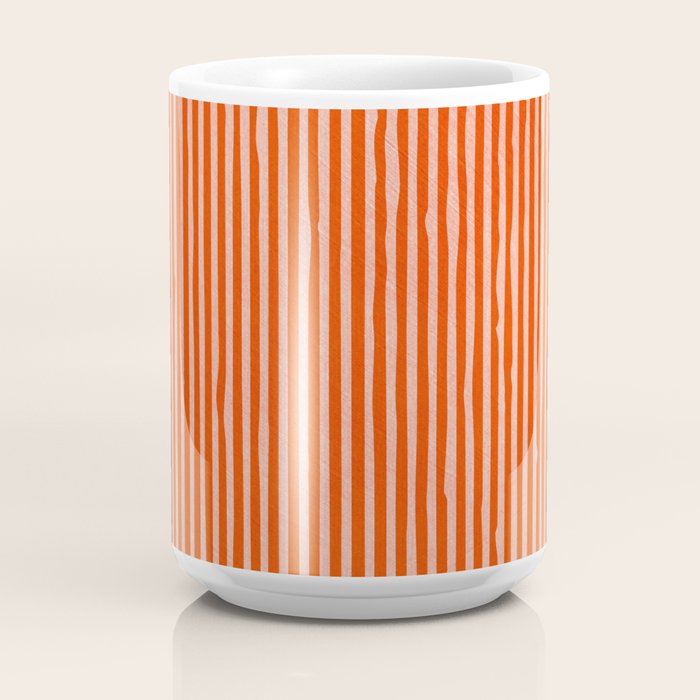 Orange Geometric Drawing Digital Linocut Coffee Mug Gallery Image 4