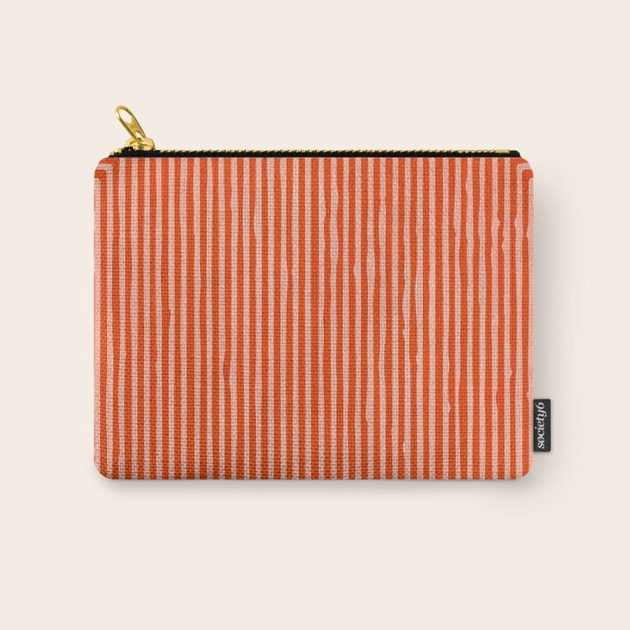 Orange Geometric Drawing Digital Linocut Carry All Pouch Gallery Image 1