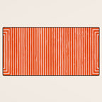 Orange Geometric Drawing Digital Linocut Desk Mat Gallery Image 3