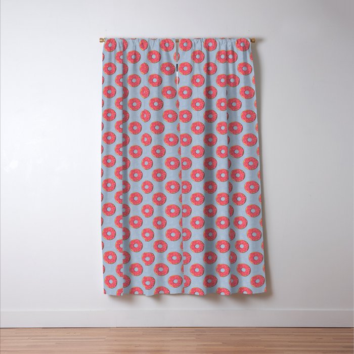 FAST FOOD / Donut - pattern Window Curtain Gallery Image 3