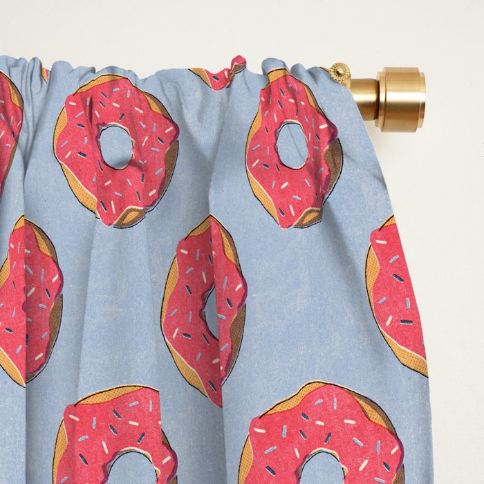 FAST FOOD / Donut - pattern Window Curtain Gallery Image 2