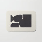 Black & White Minimalist Abstract Shapes Patterns Black Ink Painting Bath Mat Gallery Image 1