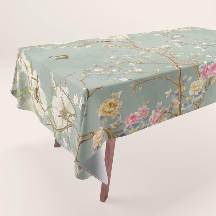 Romantic Chinoiserie Pearl Garden Tablecloth Gallery Image 1