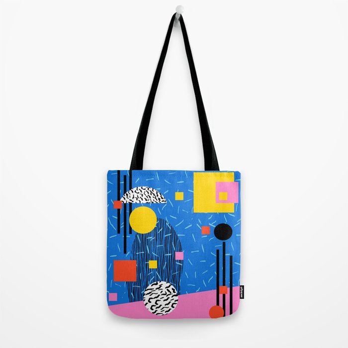 Crank - 80s retro throwback minimal abstract painting memphis style trendy vibes all day Tote Bag Gallery Image 2