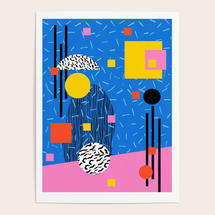 Crank - 80s retro throwback minimal abstract painting memphis style trendy vibes all day Poster Gallery Image 4