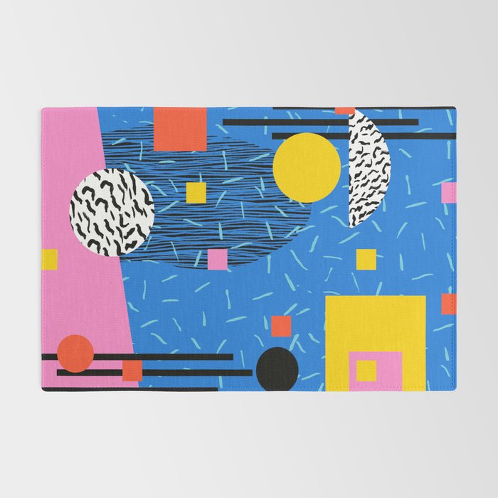 Crank - 80s retro throwback minimal abstract painting memphis style trendy vibes all day Rug Gallery Image 2