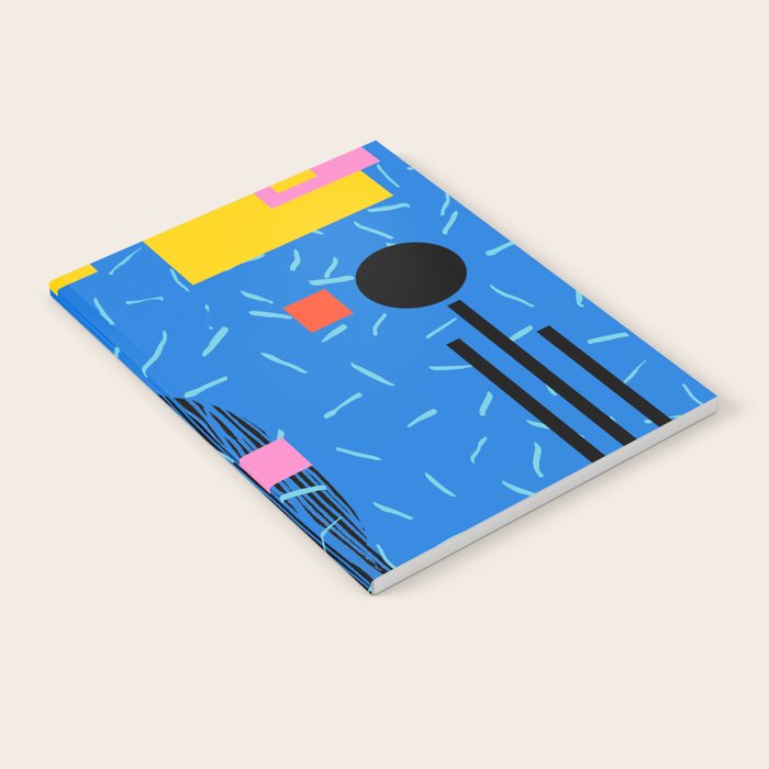 Crank - 80s retro throwback minimal abstract painting memphis style trendy vibes all day Notebook Gallery Image 2