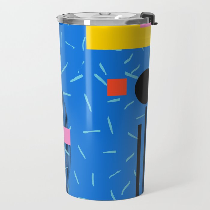 Crank - 80s retro throwback minimal abstract painting memphis style trendy vibes all day Travel Mug Gallery Image 2